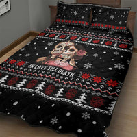 Skull Couple Christmas Quilt Bed Set Xmas Holiday Patterns - Wonder Print Shop