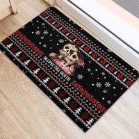 Skull Couple Christmas Rubber Doormat Xmas Holiday Patterns - Wonder Print Shop