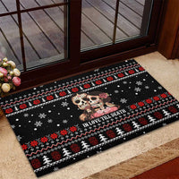 Skull Couple Christmas Rubber Doormat Xmas Holiday Patterns - Wonder Print Shop