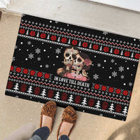 Skull Couple Christmas Rubber Doormat Xmas Holiday Patterns - Wonder Print Shop