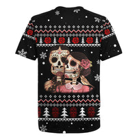 Skull Couple Christmas Rugby Jersey Xmas Holiday Patterns - Wonder Print Shop