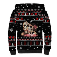 Skull Couple Christmas Sherpa Hoodie Xmas Holiday Patterns - Wonder Print Shop