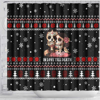 Skull Couple Christmas Shower Curtain Xmas Holiday Patterns - Wonder Print Shop