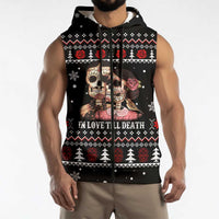 Skull Couple Christmas Sleeveless Zip Hoodie Xmas Holiday Patterns - Wonder Print Shop