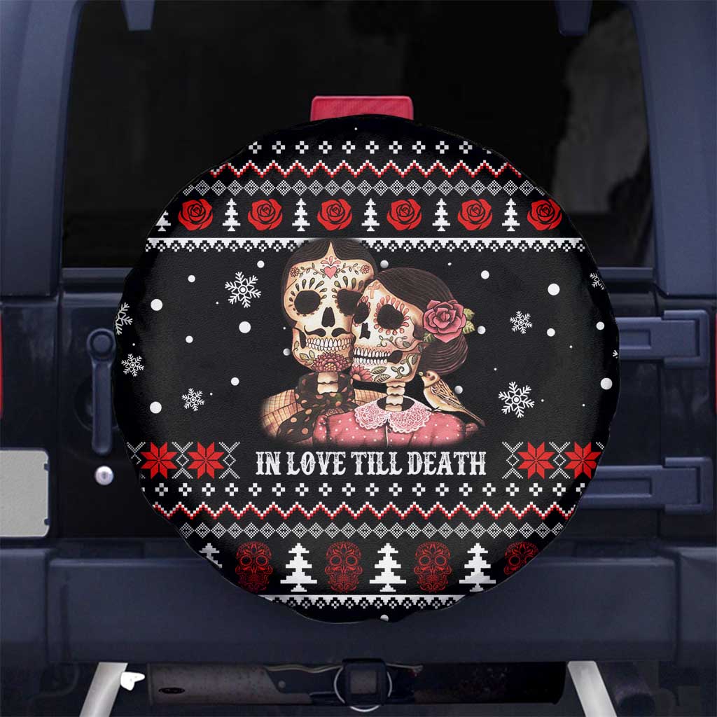 Skull Couple Christmas Spare Tire Cover Xmas Holiday Patterns - Wonder Print Shop