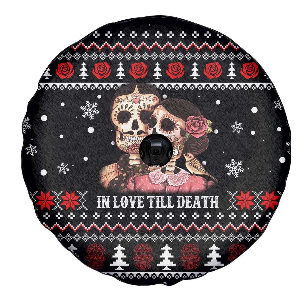 Skull Couple Christmas Spare Tire Cover Xmas Holiday Patterns - Wonder Print Shop