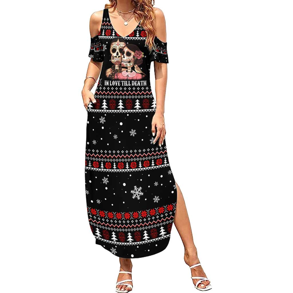 Skull Couple Christmas Summer Maxi Dress Xmas Holiday Patterns - Wonder Print Shop