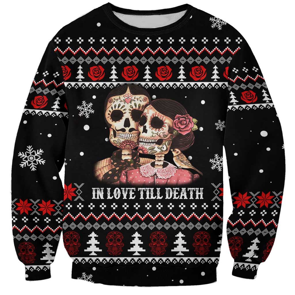 Skull Couple Christmas Sweatshirt Xmas Holiday Patterns - Wonder Print Shop