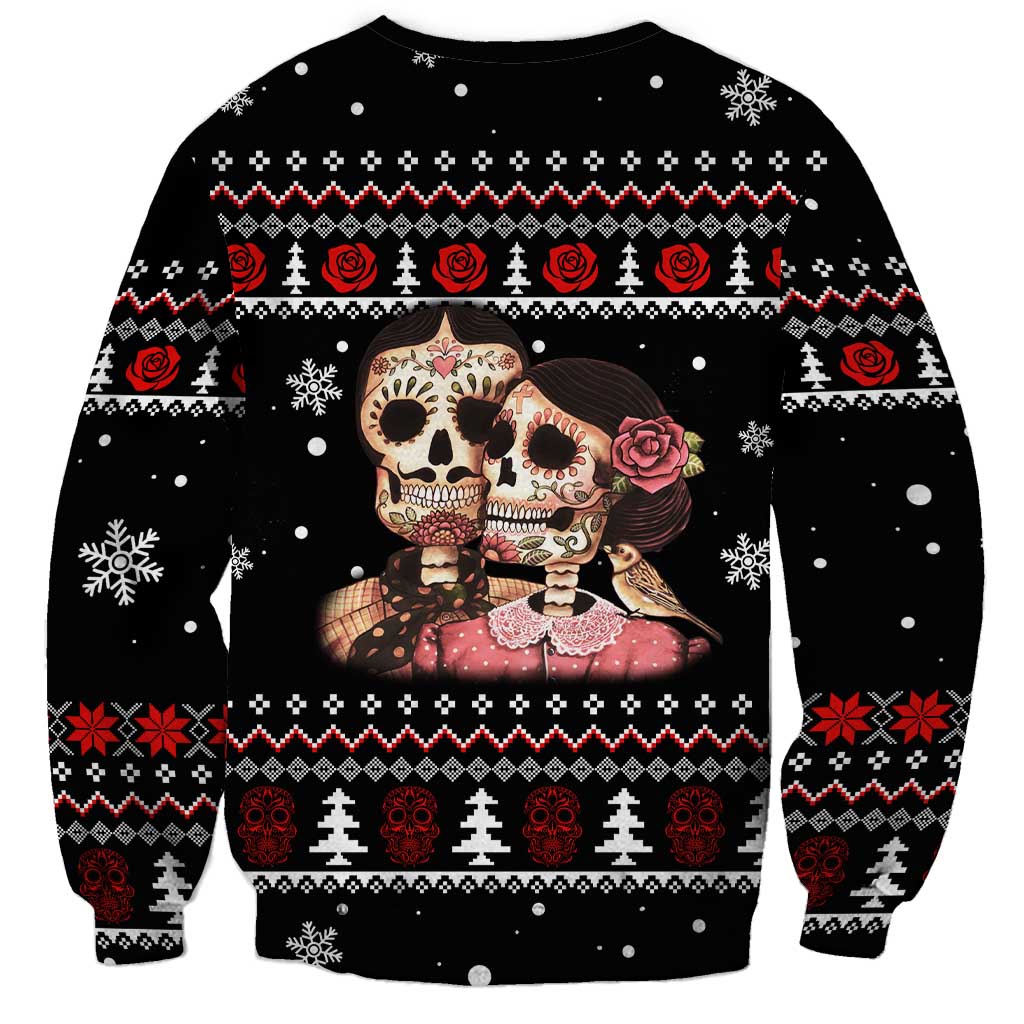 Skull Couple Christmas Sweatshirt Xmas Holiday Patterns - Wonder Print Shop