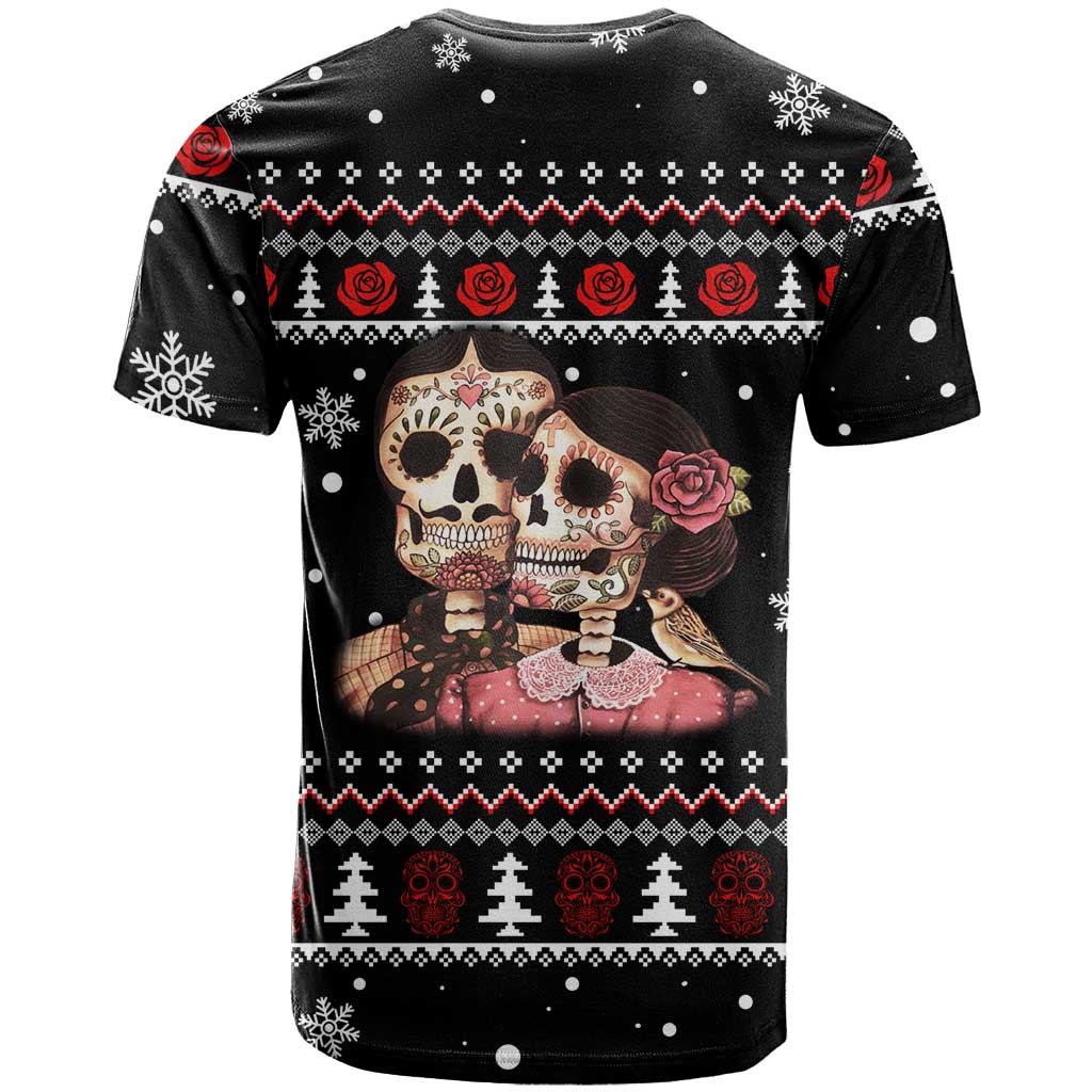 Skull Couple Christmas T Shirt Xmas Holiday Patterns - Wonder Print Shop