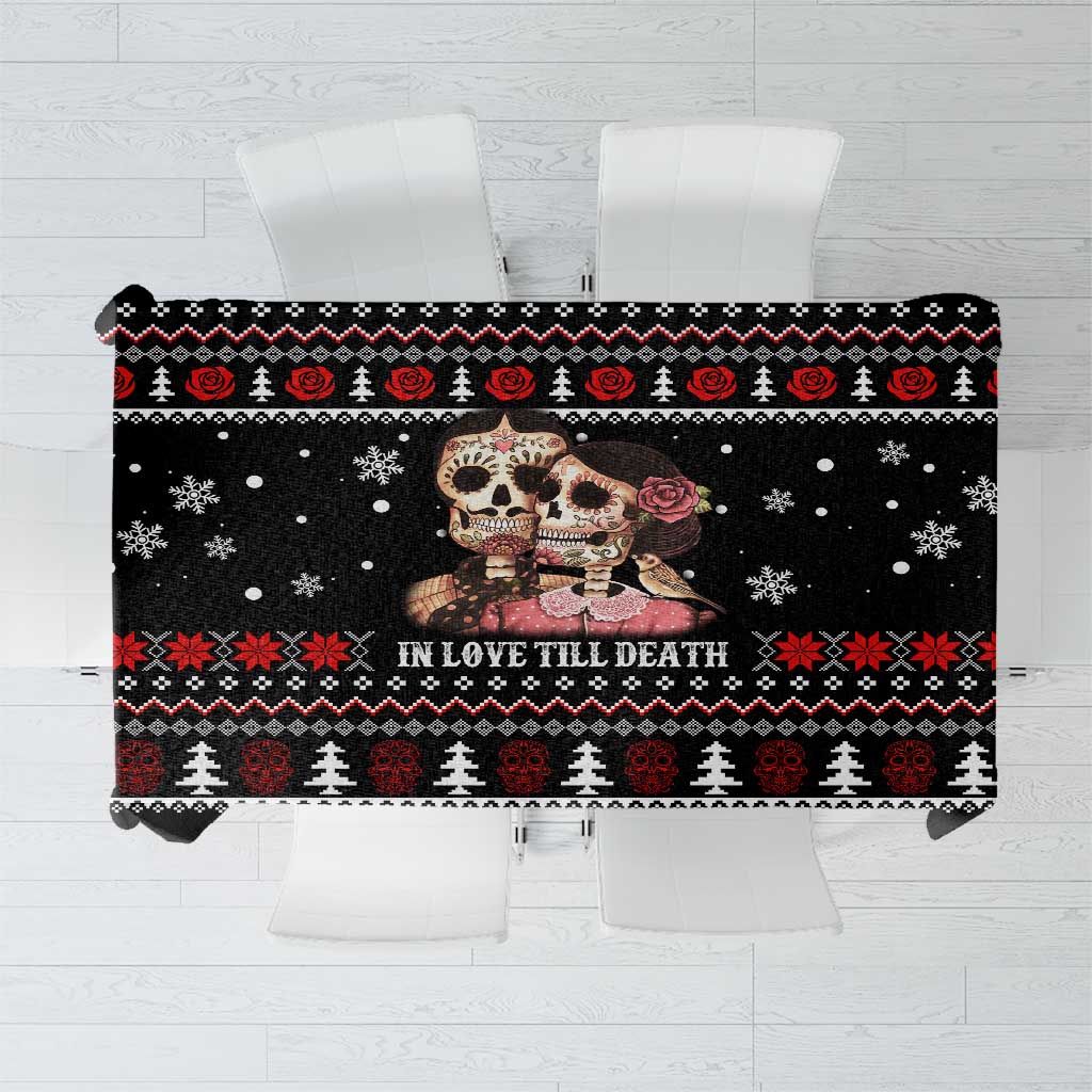 Skull Couple Christmas Tablecloth Xmas Holiday Patterns - Wonder Print Shop