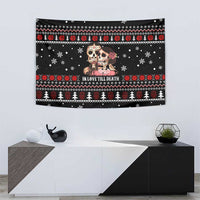 Skull Couple Christmas Tapestry Xmas Holiday Patterns - Wonder Print Shop