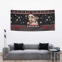 Skull Couple Christmas Tapestry Xmas Holiday Patterns - Wonder Print Shop