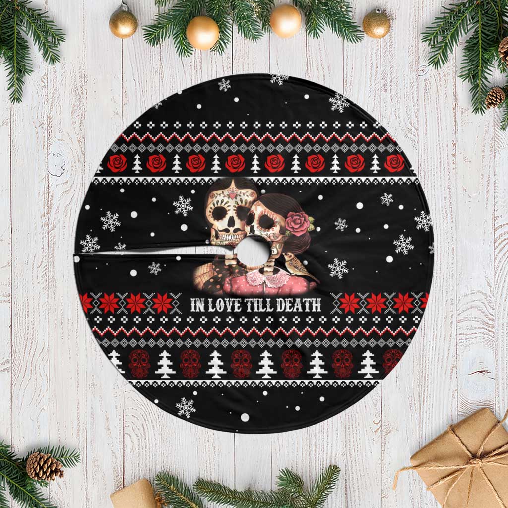 Skull Couple Christmas Tree Skirt Xmas Holiday Patterns - Wonder Print Shop