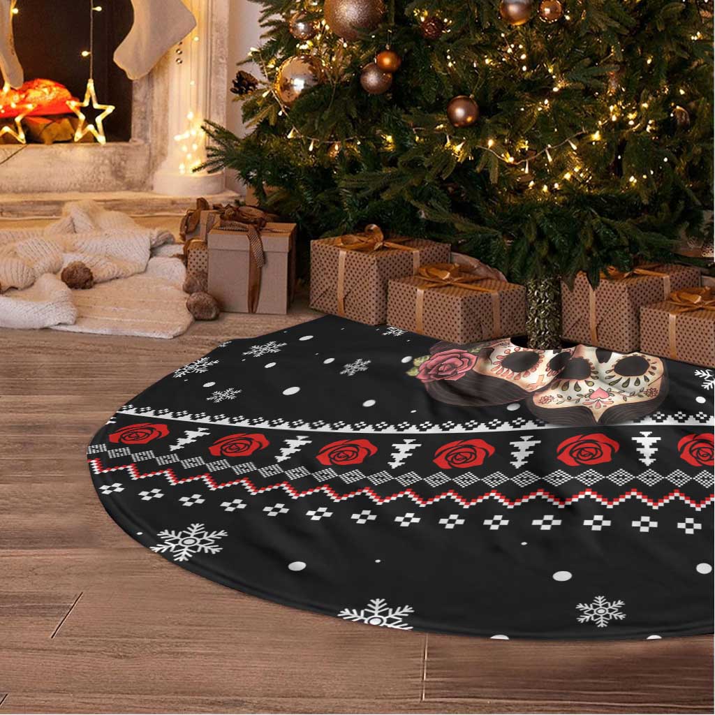 Skull Couple Christmas Tree Skirt Xmas Holiday Patterns - Wonder Print Shop