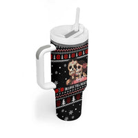 Skull Couple Christmas Tumbler With Handle Xmas Holiday Patterns - Wonder Print Shop