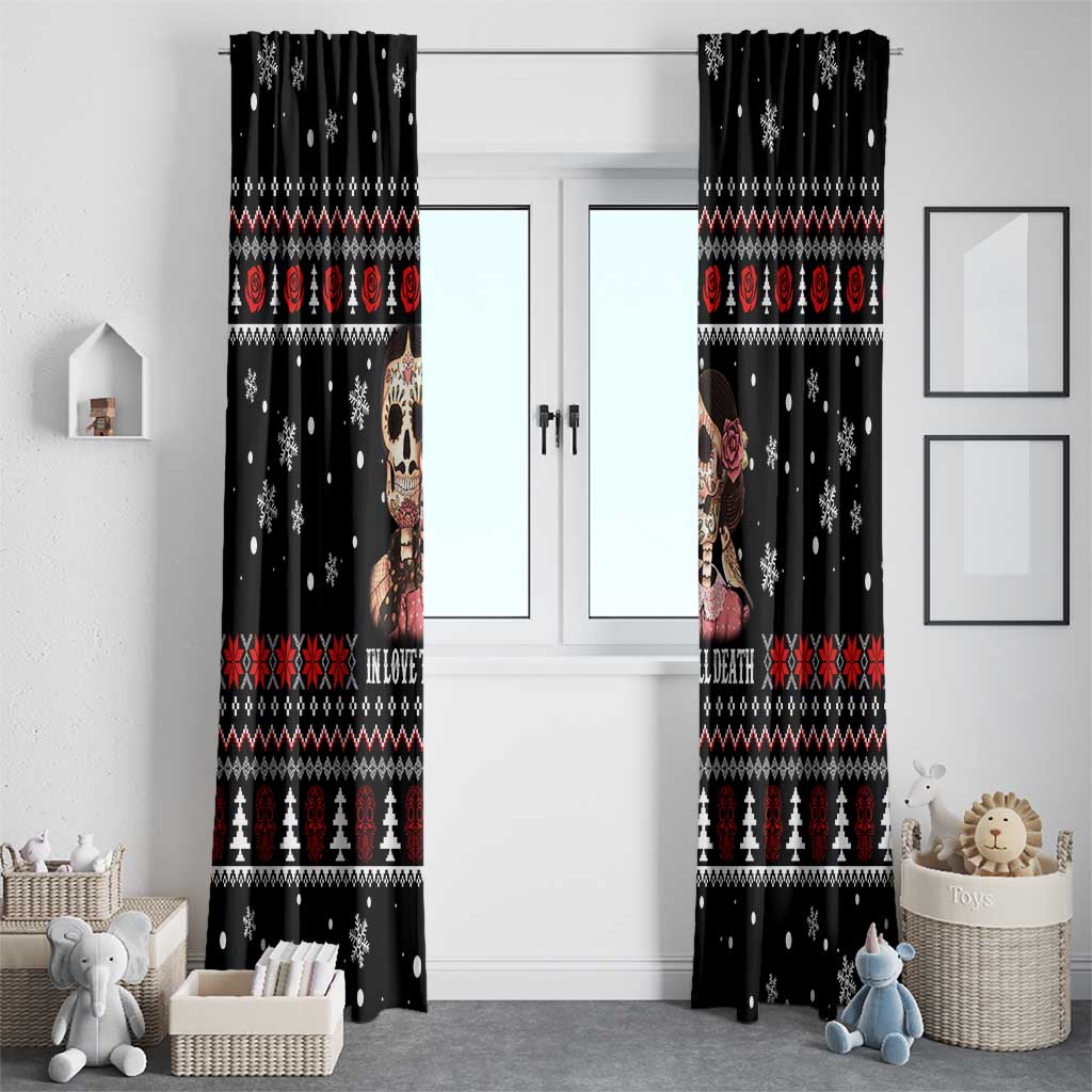 Skull Couple Christmas Window Curtain Xmas Holiday Patterns - Wonder Print Shop