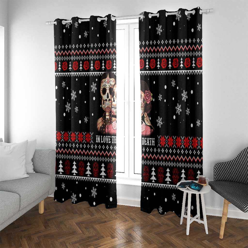 Skull Couple Christmas Window Curtain Xmas Holiday Patterns - Wonder Print Shop