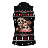 Skull Couple Christmas Women Sleeveless Polo Shirt Xmas Holiday Patterns - Wonder Print Shop