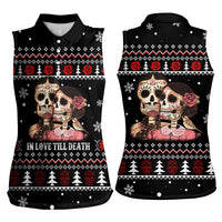 Skull Couple Christmas Women Sleeveless Polo Shirt Xmas Holiday Patterns - Wonder Print Shop