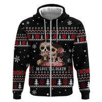 Skull Couple Christmas Zip Hoodie Xmas Holiday Patterns - Wonder Print Shop
