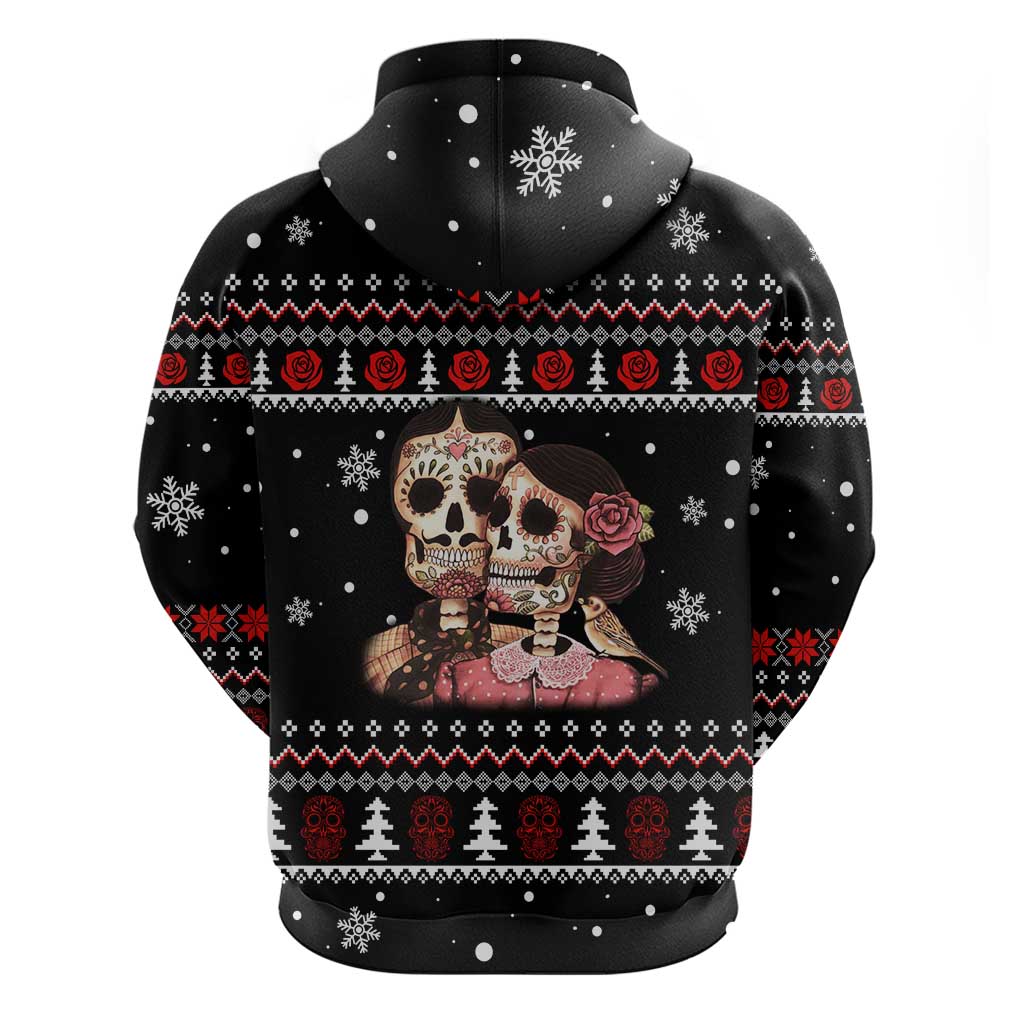Skull Couple Christmas Zip Hoodie Xmas Holiday Patterns - Wonder Print Shop