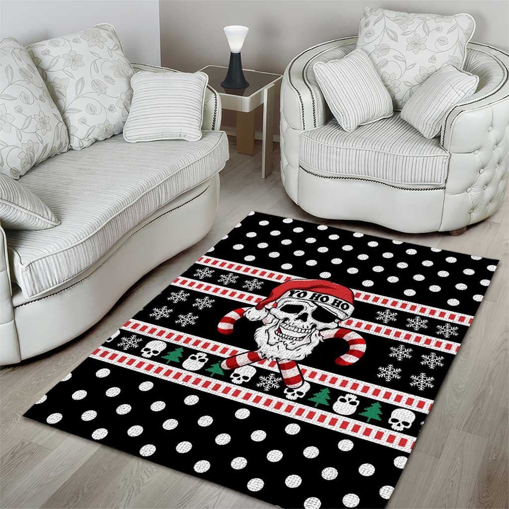 Skull Creepmas Christmas Yall Christmas Area Rug Xmas Holiday Patterns - Wonder Print Shop