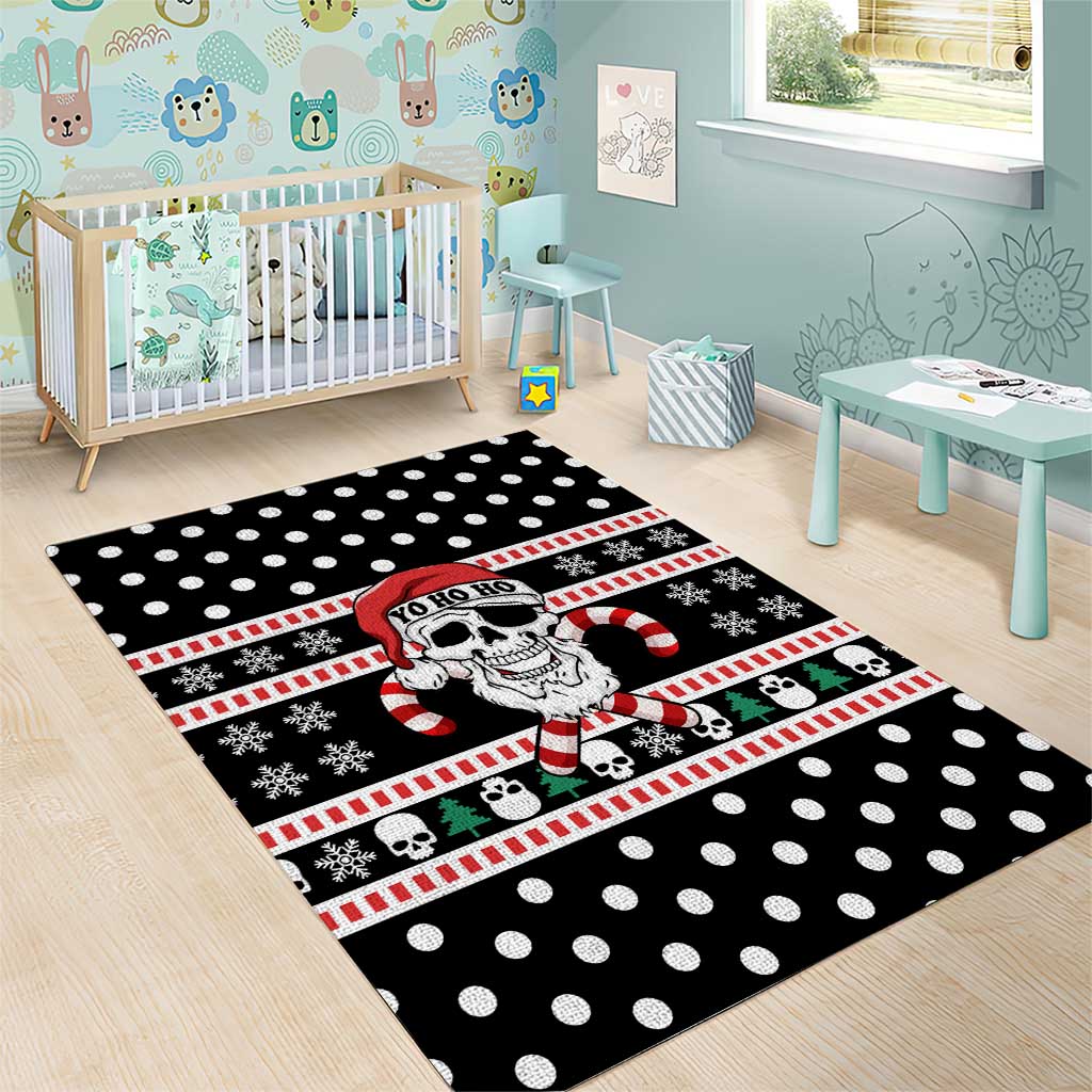Skull Creepmas Christmas Yall Christmas Area Rug Xmas Holiday Patterns - Wonder Print Shop