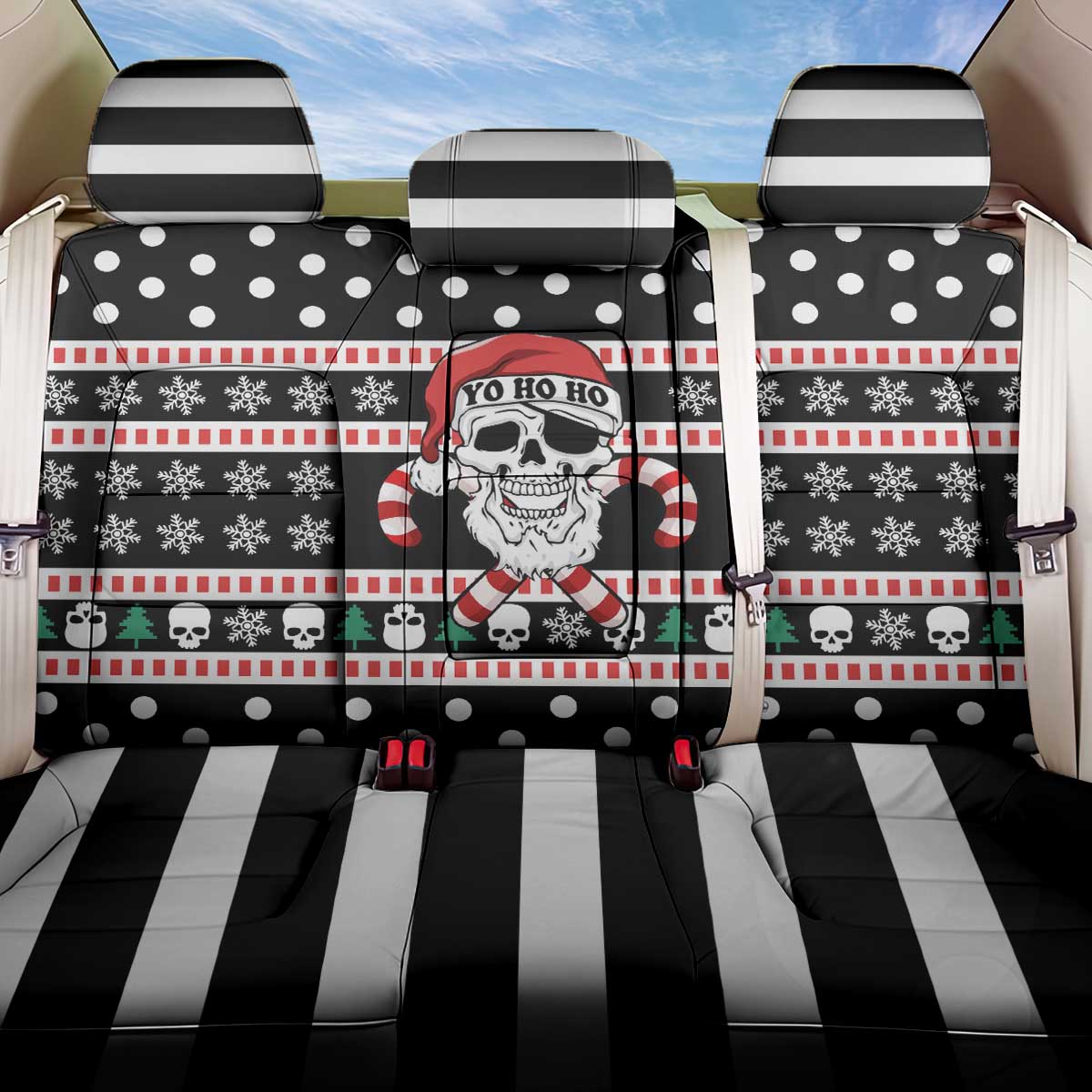 Skull Creepmas Christmas Yall Christmas Back Car Seat Cover Xmas Holiday Patterns - Wonder Print Shop