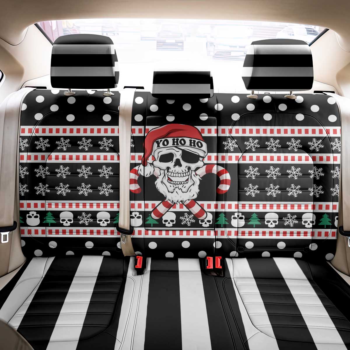 Skull Creepmas Christmas Yall Christmas Back Car Seat Cover Xmas Holiday Patterns - Wonder Print Shop