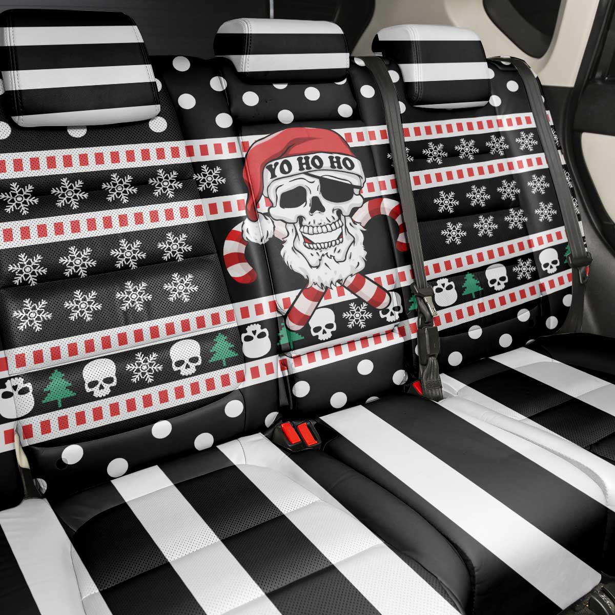 Skull Creepmas Christmas Yall Christmas Back Car Seat Cover Xmas Holiday Patterns - Wonder Print Shop