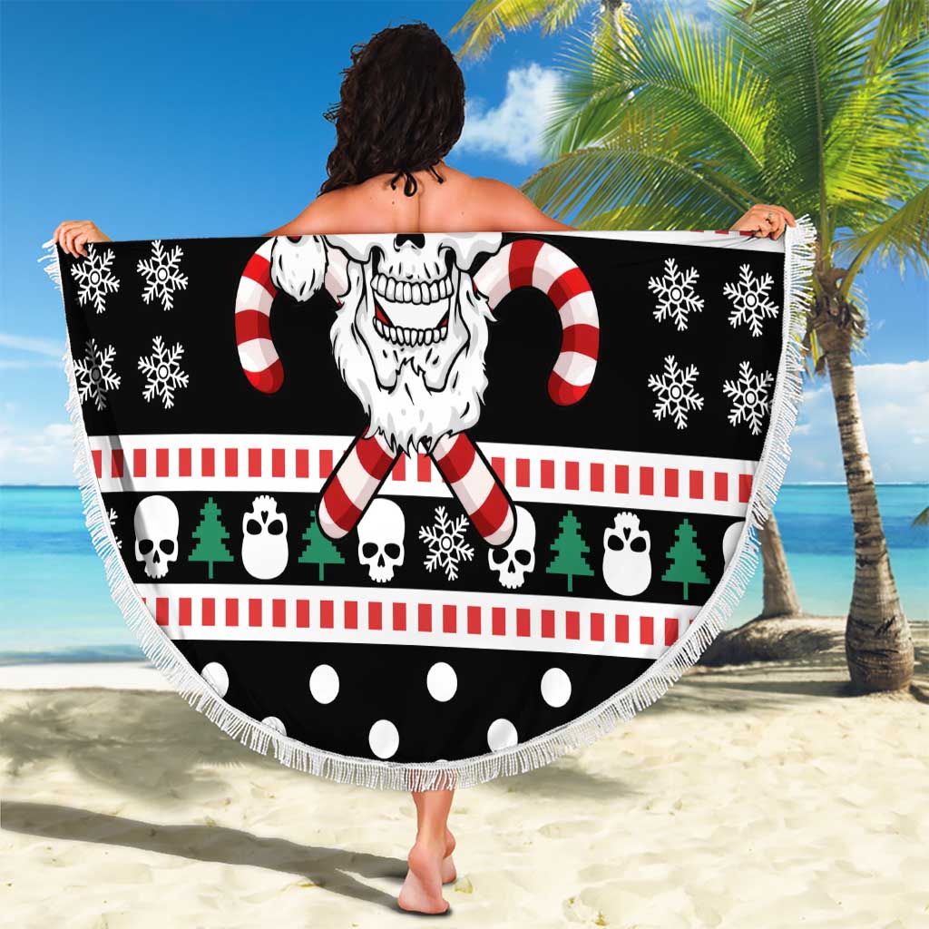 Skull Creepmas Christmas Yall Christmas Beach Blanket Xmas Holiday Patterns - Wonder Print Shop