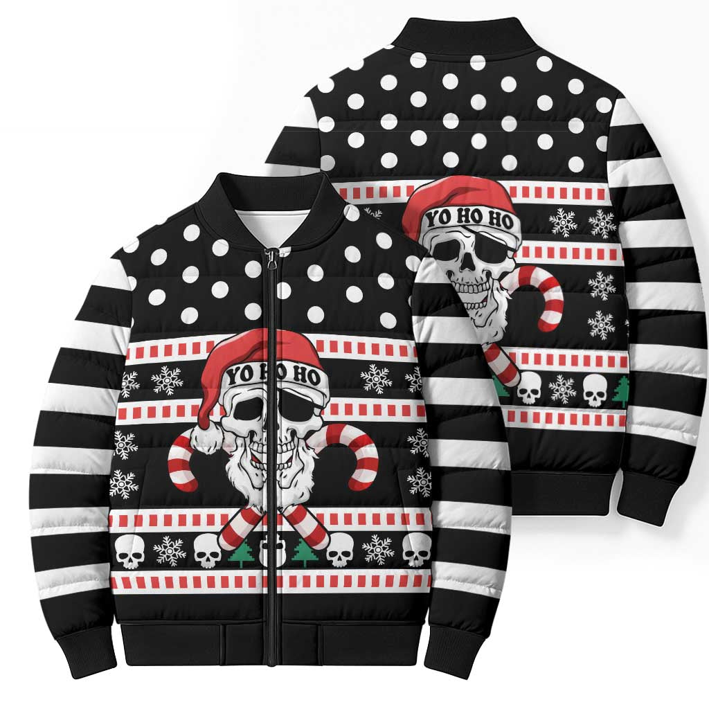 Skull Creepmas Christmas Yall Christmas Bomber Puffer Jacket Xmas Holiday Patterns - Wonder Print Shop