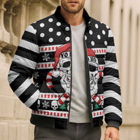 Skull Creepmas Christmas Yall Christmas Bomber Puffer Jacket Xmas Holiday Patterns - Wonder Print Shop