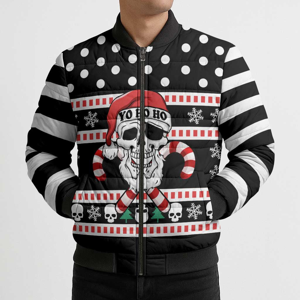 Skull Creepmas Christmas Yall Christmas Bomber Puffer Jacket Xmas Holiday Patterns - Wonder Print Shop