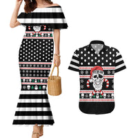 Skull Creepmas Christmas Yall Christmas Couples Matching Mermaid Dress and Hawaiian Shirt Xmas Holiday Patterns - Wonder Print Shop