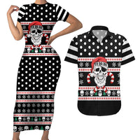 Skull Creepmas Christmas Yall Christmas Couples Matching Short Sleeve Bodycon Dress and Hawaiian Shirt Xmas Holiday Patterns - Wonder Print Shop
