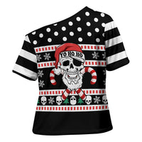 Skull Creepmas Christmas Yall Christmas Cross Shoulder Shirt Xmas Holiday Patterns - Wonder Print Shop