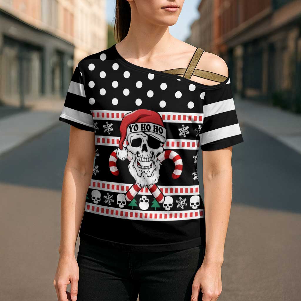 Skull Creepmas Christmas Yall Christmas Cross Shoulder Shirt Xmas Holiday Patterns - Wonder Print Shop