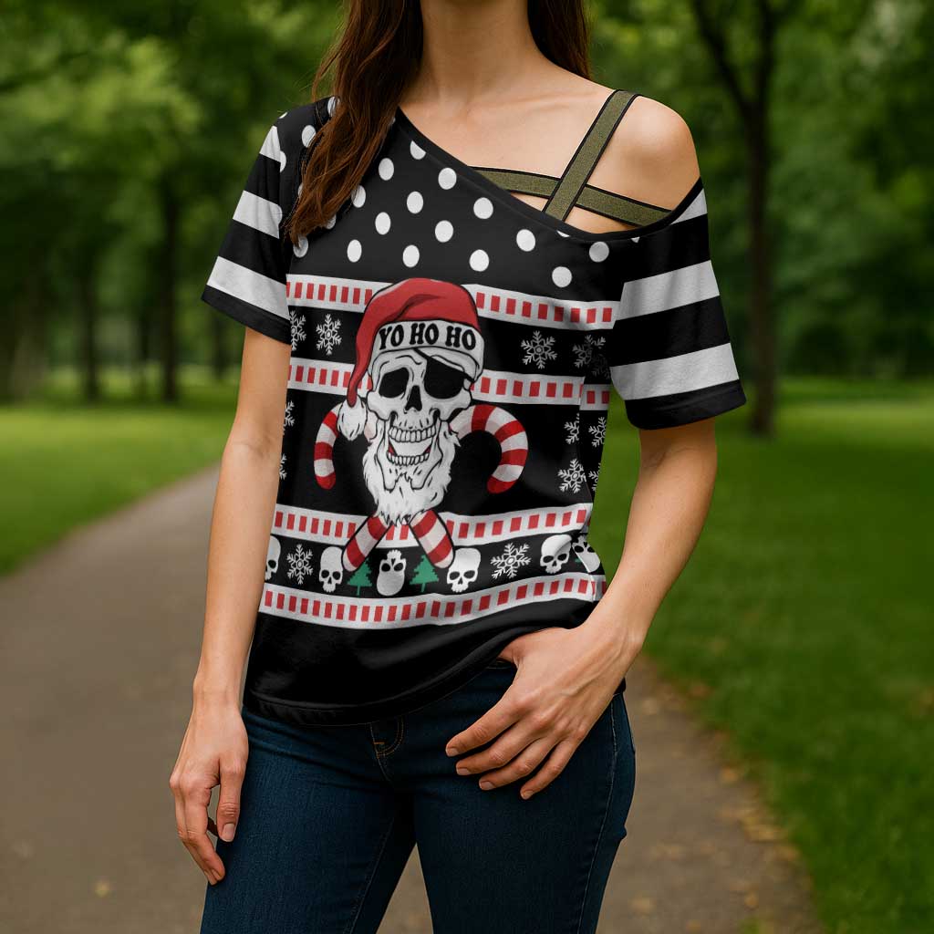 Skull Creepmas Christmas Yall Christmas Cross Shoulder Shirt Xmas Holiday Patterns - Wonder Print Shop