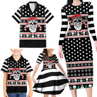 Skull Creepmas Christmas Yall Christmas Family Matching Long Sleeve Bodycon Dress and Hawaiian Shirt Xmas Holiday Patterns - Wonder Print Shop