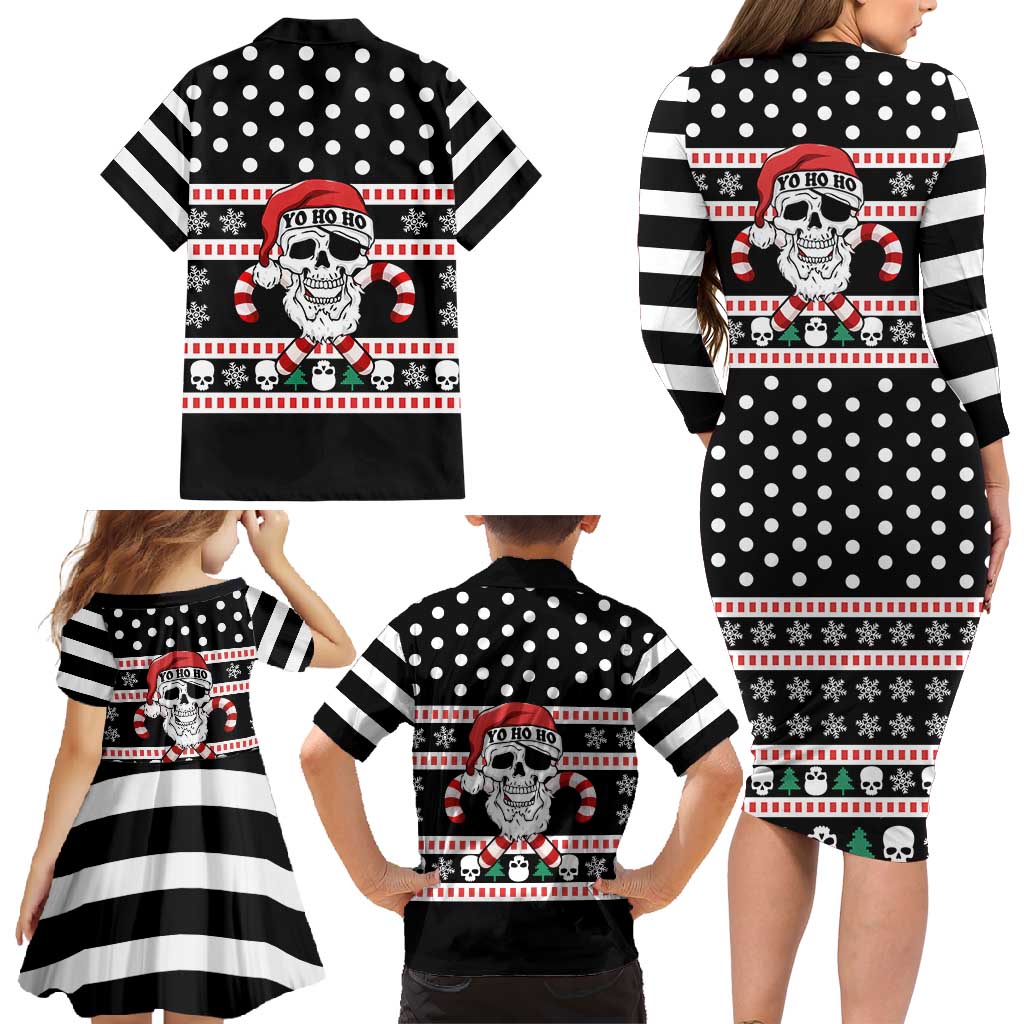 Skull Creepmas Christmas Yall Christmas Family Matching Long Sleeve Bodycon Dress and Hawaiian Shirt Xmas Holiday Patterns - Wonder Print Shop