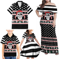 Skull Creepmas Christmas Yall Christmas Family Matching Off Shoulder Maxi Dress and Hawaiian Shirt Xmas Holiday Patterns - Wonder Print Shop