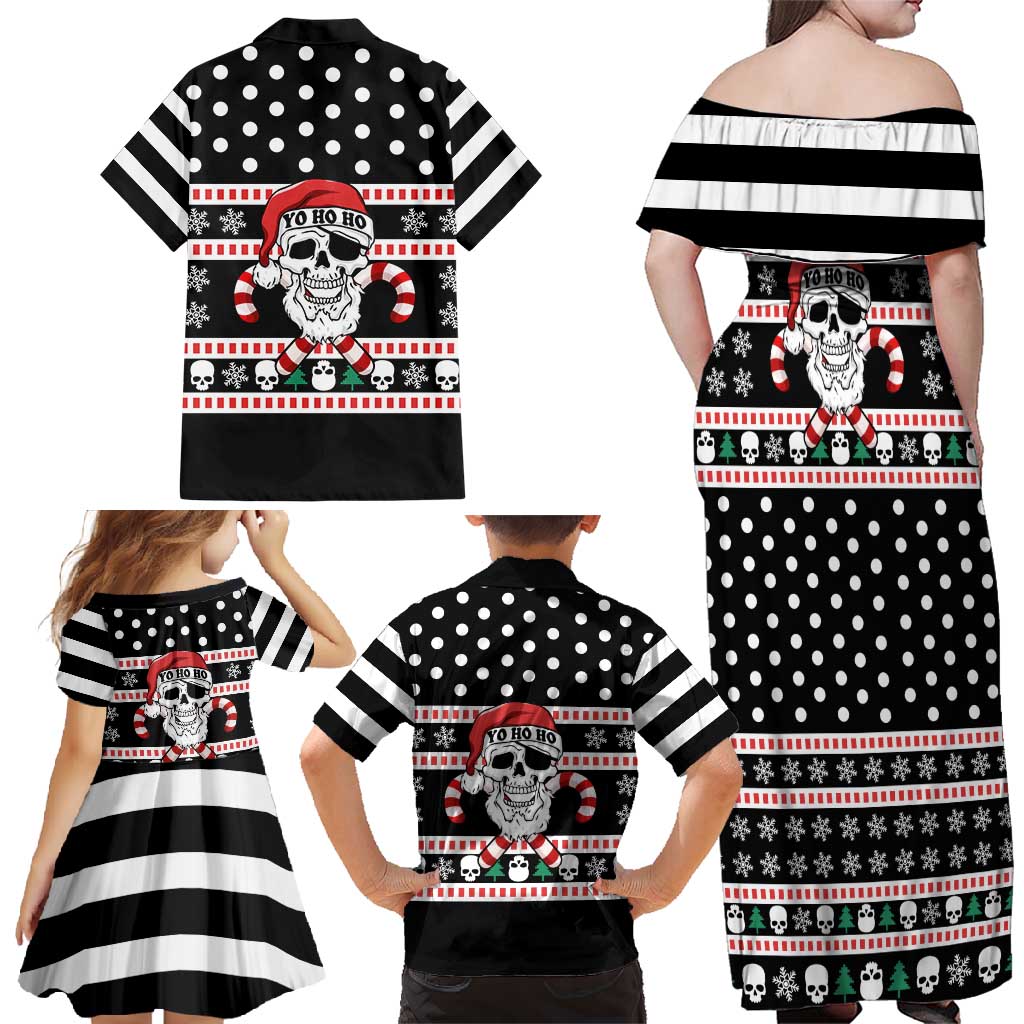 Skull Creepmas Christmas Yall Christmas Family Matching Off Shoulder Maxi Dress and Hawaiian Shirt Xmas Holiday Patterns - Wonder Print Shop