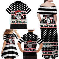 Skull Creepmas Christmas Yall Christmas Family Matching Off Shoulder Maxi Dress and Hawaiian Shirt Xmas Holiday Patterns - Wonder Print Shop