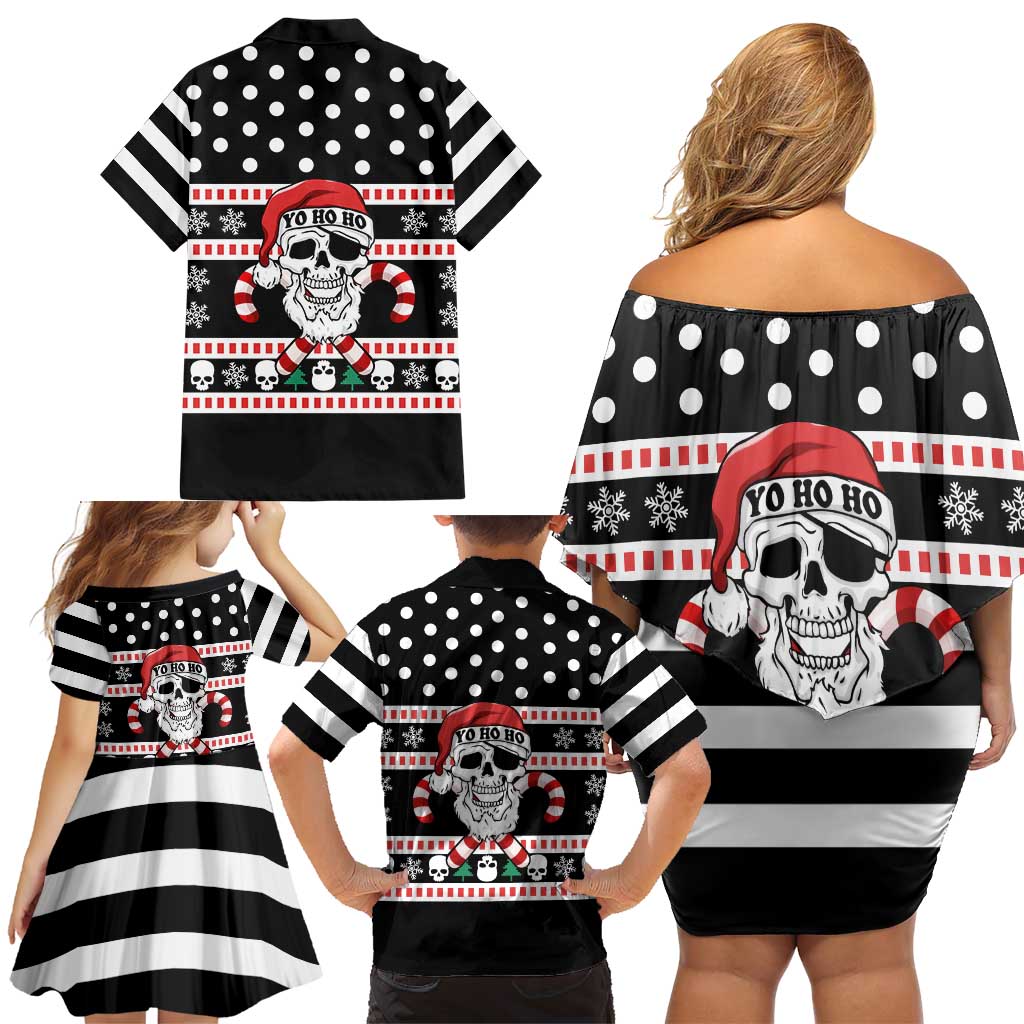 Skull Creepmas Christmas Yall Christmas Family Matching Off Shoulder Short Dress and Hawaiian Shirt Xmas Holiday Patterns - Wonder Print Shop