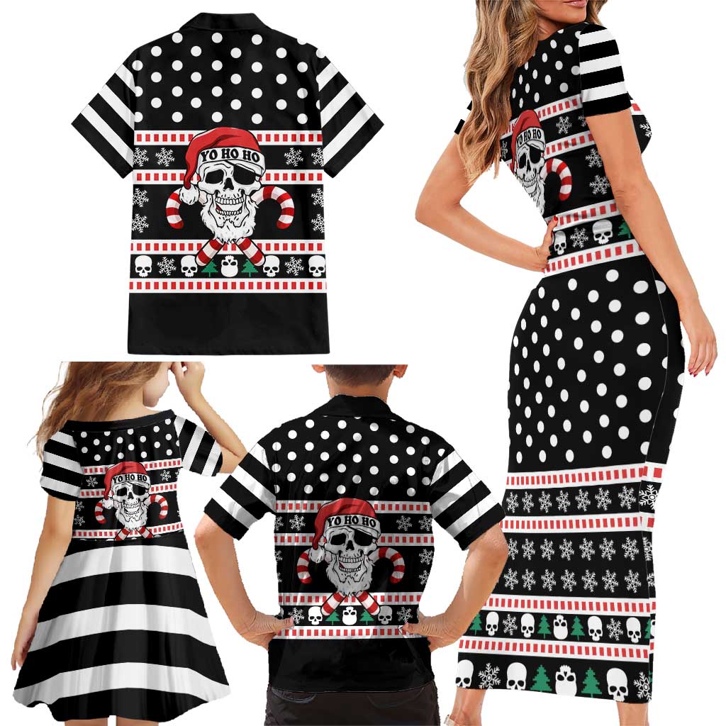 Skull Creepmas Christmas Yall Christmas Family Matching Short Sleeve Bodycon Dress and Hawaiian Shirt Xmas Holiday Patterns - Wonder Print Shop