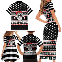 Skull Creepmas Christmas Yall Christmas Family Matching Short Sleeve Bodycon Dress and Hawaiian Shirt Xmas Holiday Patterns - Wonder Print Shop
