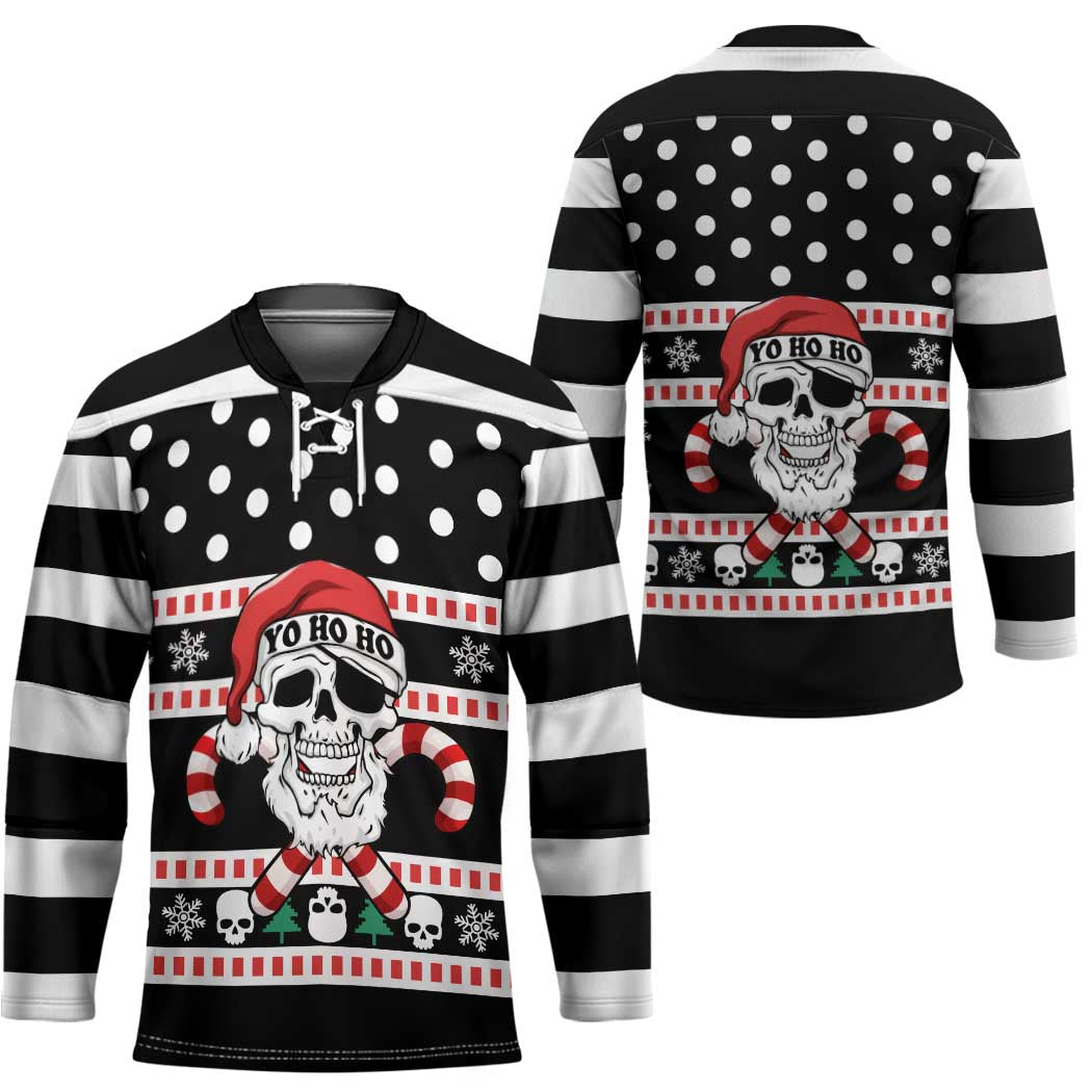 Skull Creepmas Christmas Yall Christmas Hockey Jersey Xmas Holiday Patterns - Wonder Print Shop