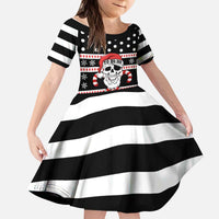 Skull Creepmas Christmas Yall Christmas Kid Short Sleeve Dress Xmas Holiday Patterns - Wonder Print Shop